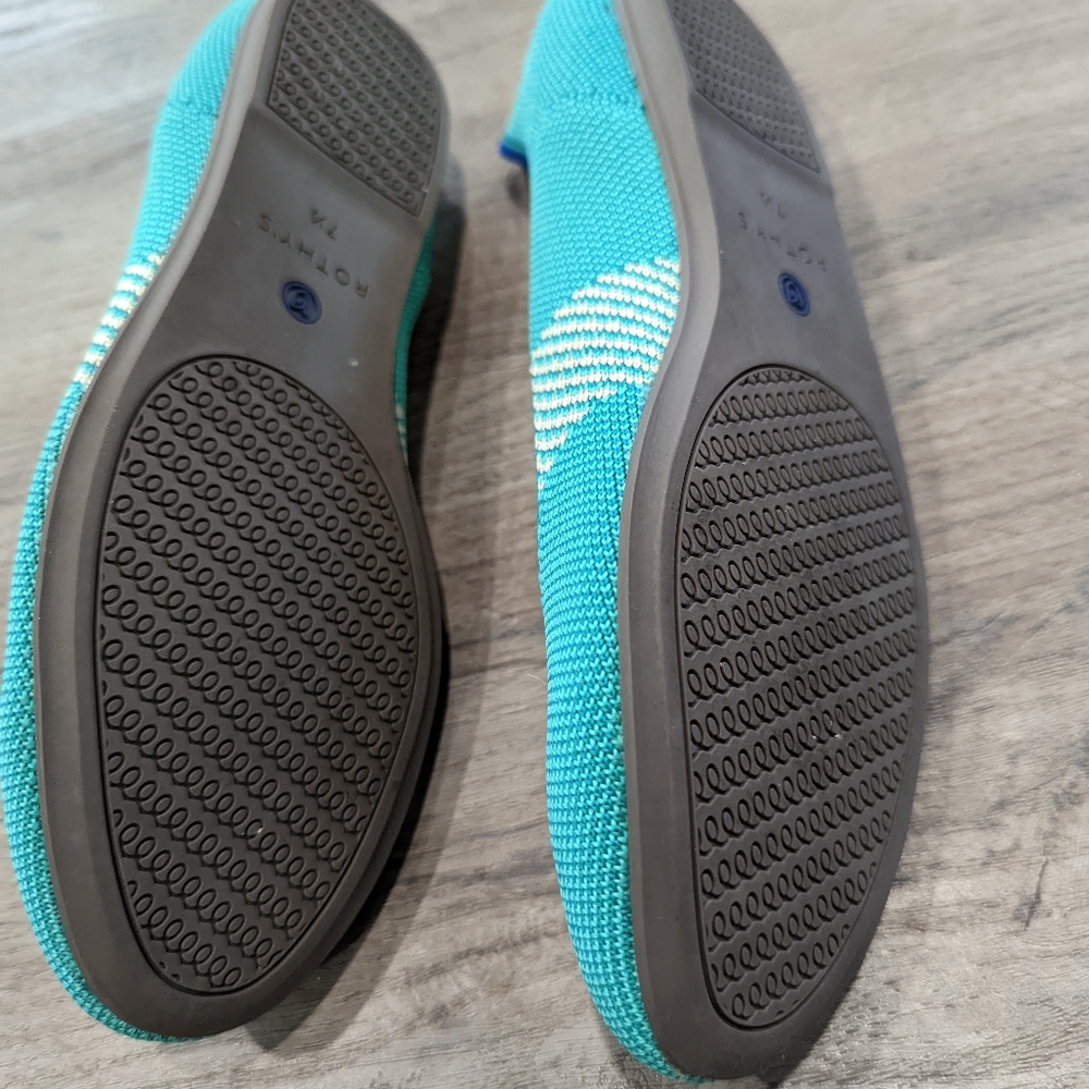 Turquoise Rothys round toe flat - Picture 3 of 6